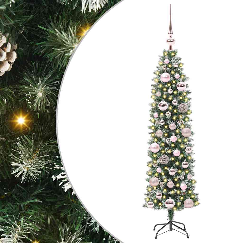 HKH Árvore Slim de Natal Artificial e Branco - Verde