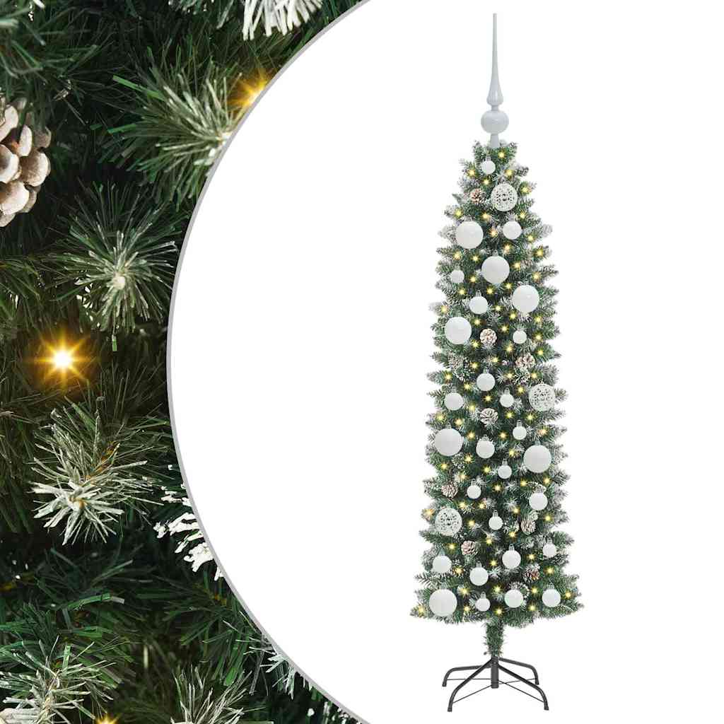 HKH Árvore Slim de Natal Artificial e Branco - Verde