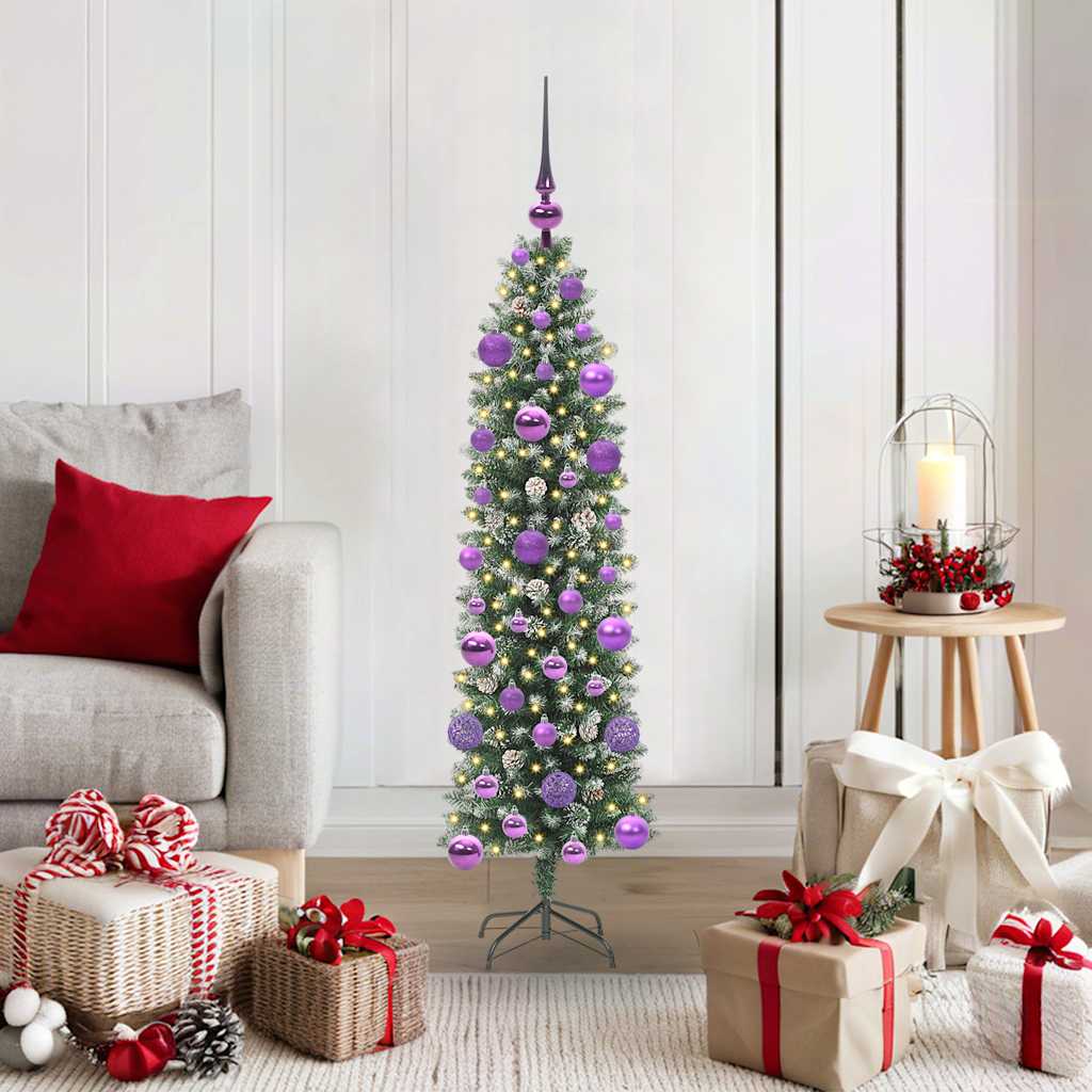 HKH Árvore Slim de Natal Artificial e Branco - Verde
