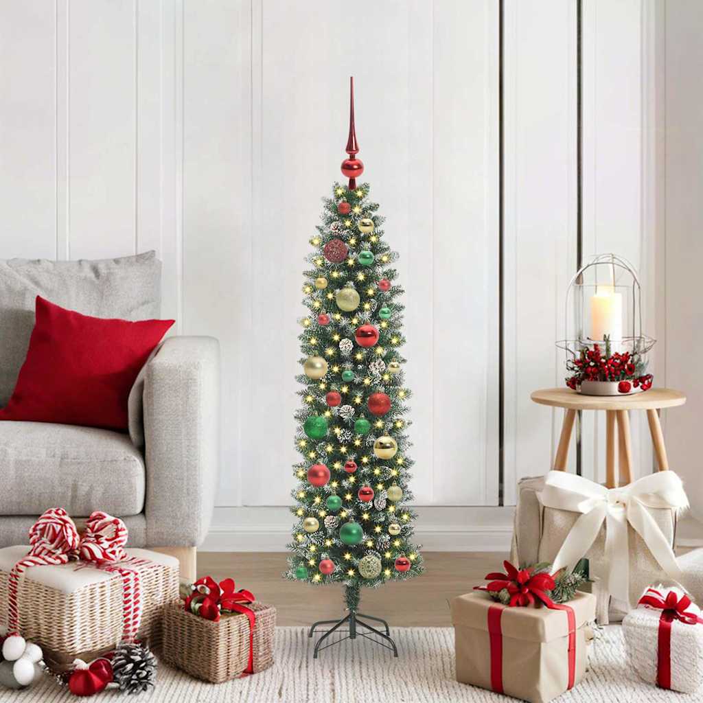 HKH Árvore Slim de Natal Artificial e Branco - Verde