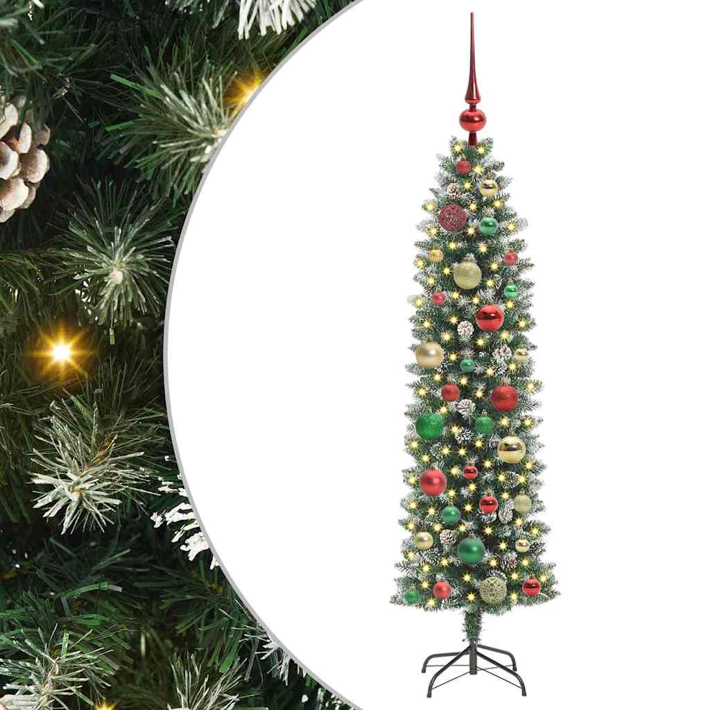 HKH Árvore Slim de Natal Artificial e Branco - Verde