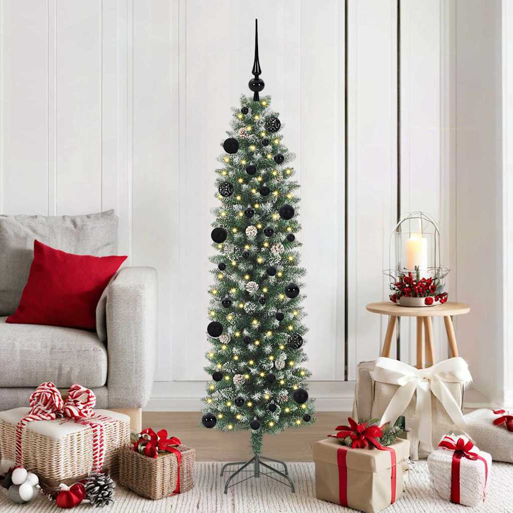HKH Árvore Slim de Natal Artificial e Branco - Verde
