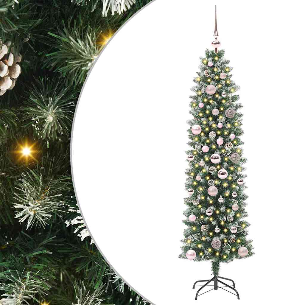 HKH Árvore Slim de Natal Artificial e Branco - Verde