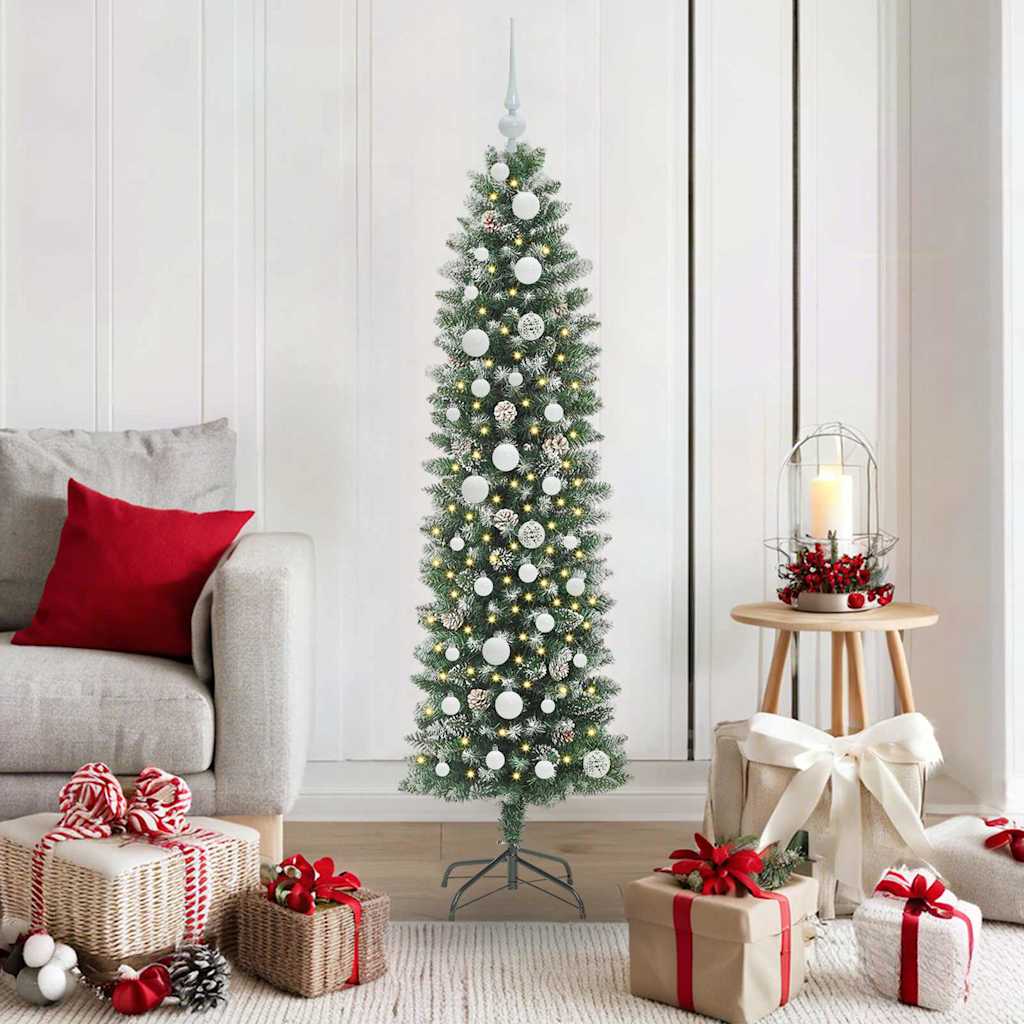HKH Árvore Slim de Natal Artificial e Branco - Verde