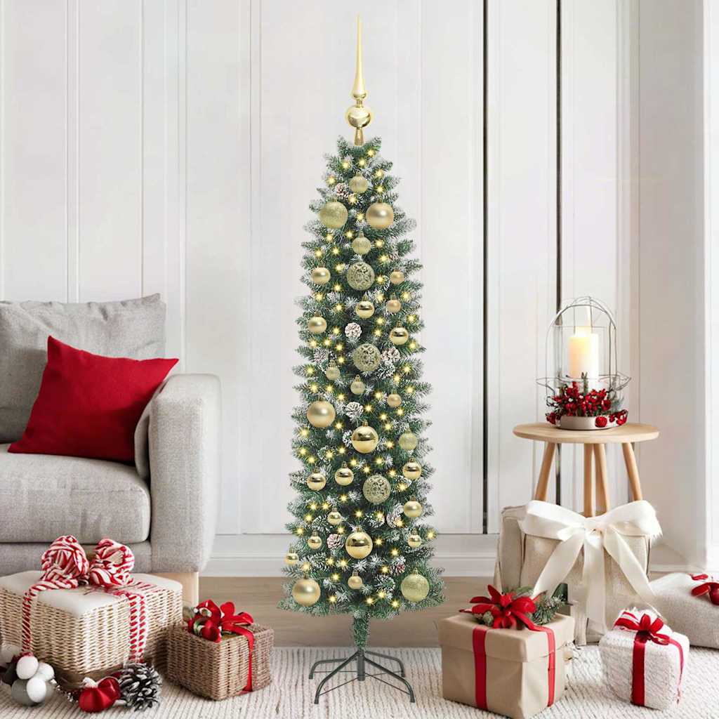 HKH Árvore Slim de Natal Artificial e Branco - Verde