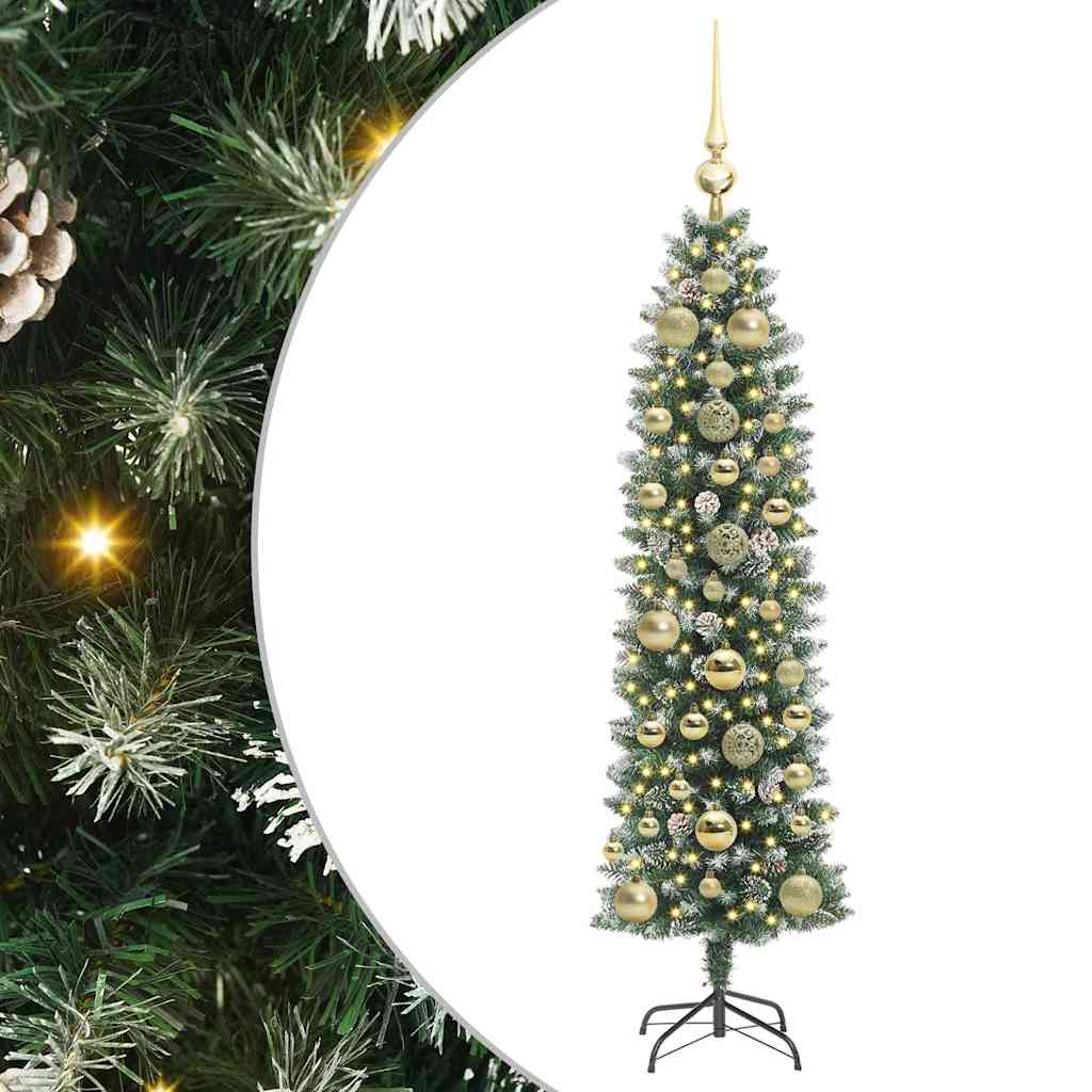 HKH Árvore Slim de Natal Artificial e Branco - Verde