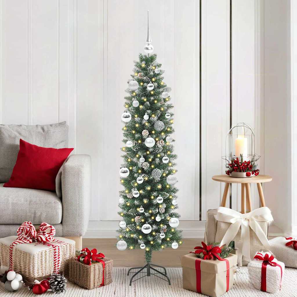HKH Árvore Slim de Natal Artificial e Branco - Verde