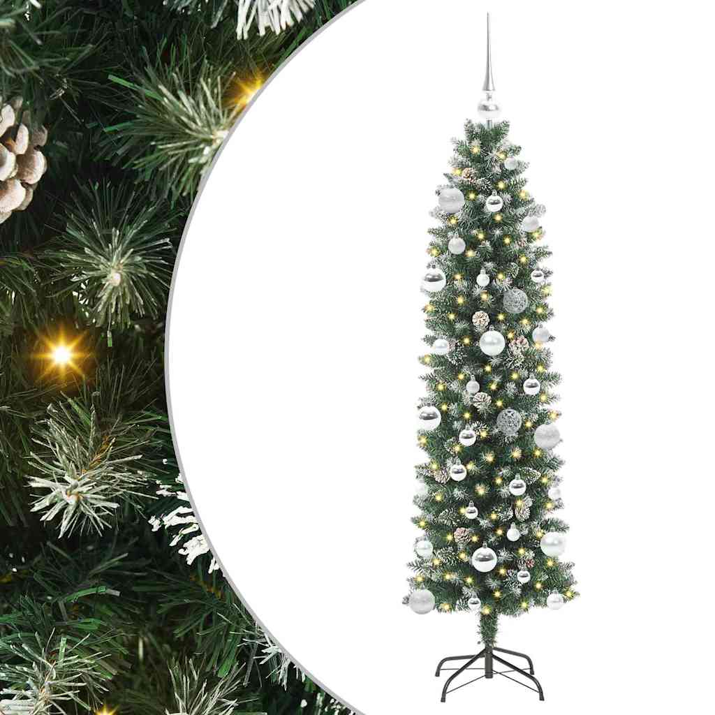 HKH Árvore Slim de Natal Artificial e Branco - Verde