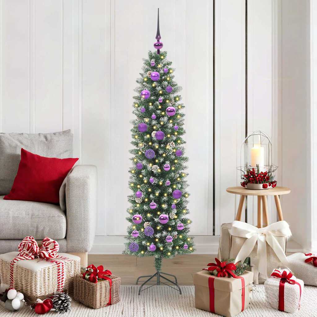 HKH Árvore Slim de Natal Artificial e Branco - Verde