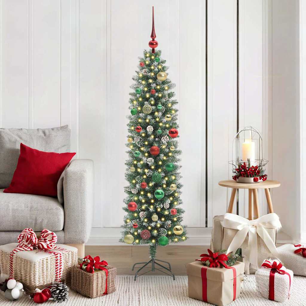 HKH Árvore Slim de Natal Artificial e Branco - Verde