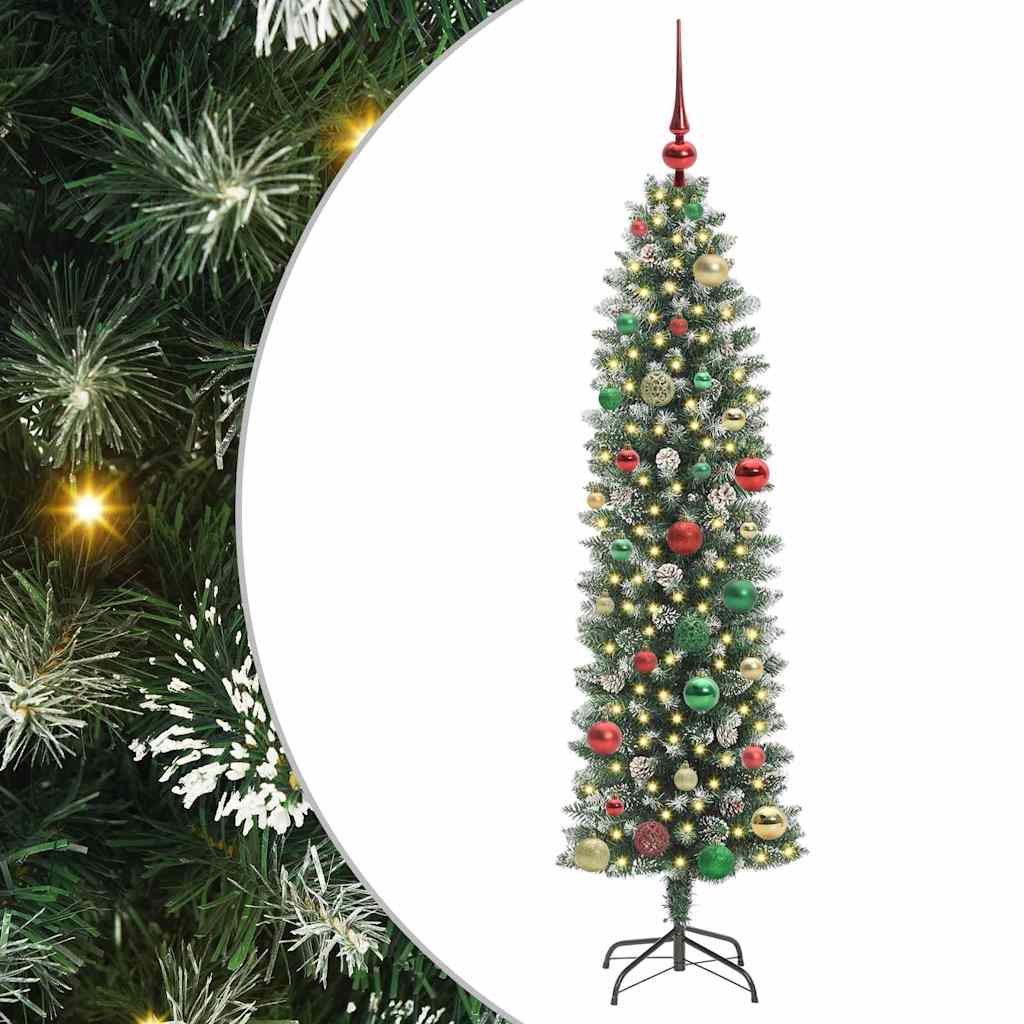 HKH Árvore Slim de Natal Artificial e Branco - Verde