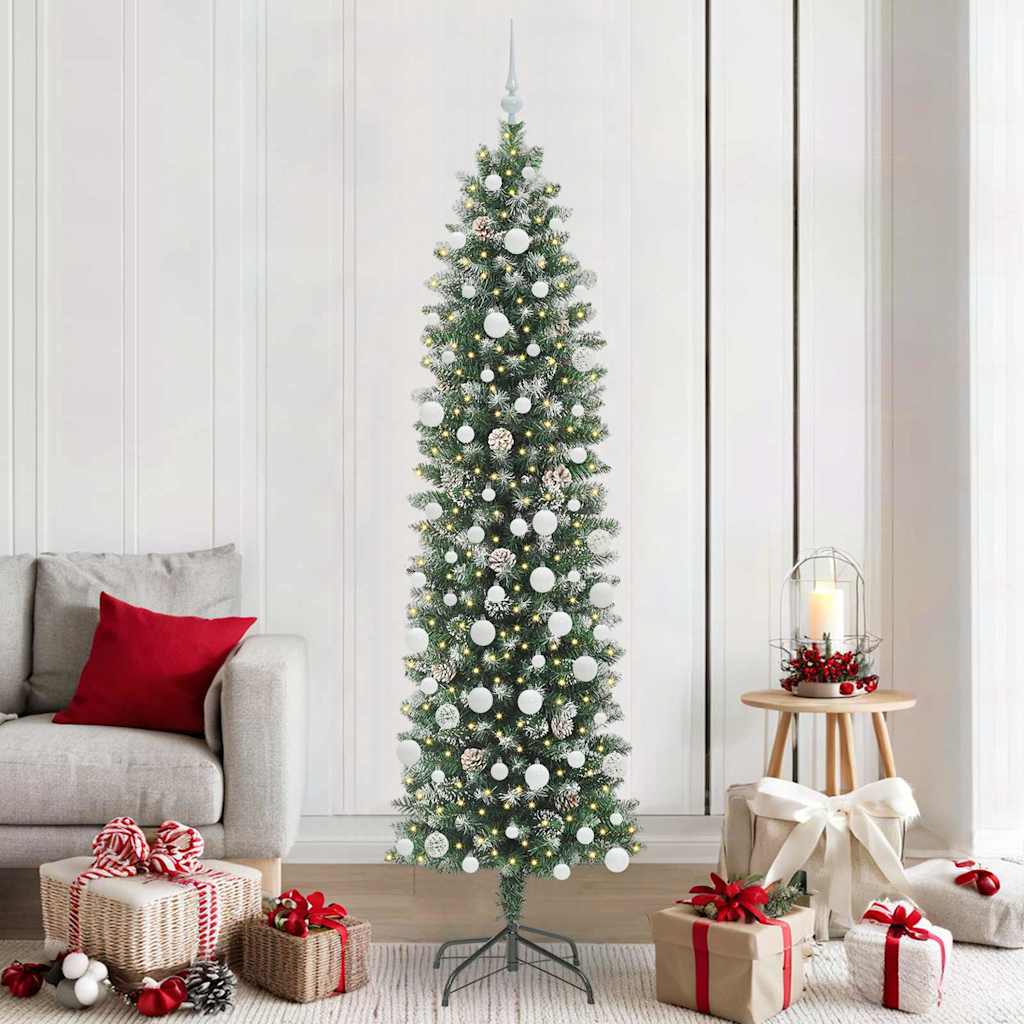 HKH Árvore Slim de Natal Artificial e Branco - Verde