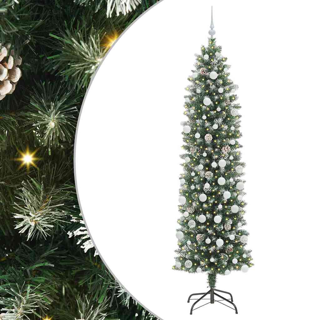 HKH Árvore Slim de Natal Artificial e Branco - Verde