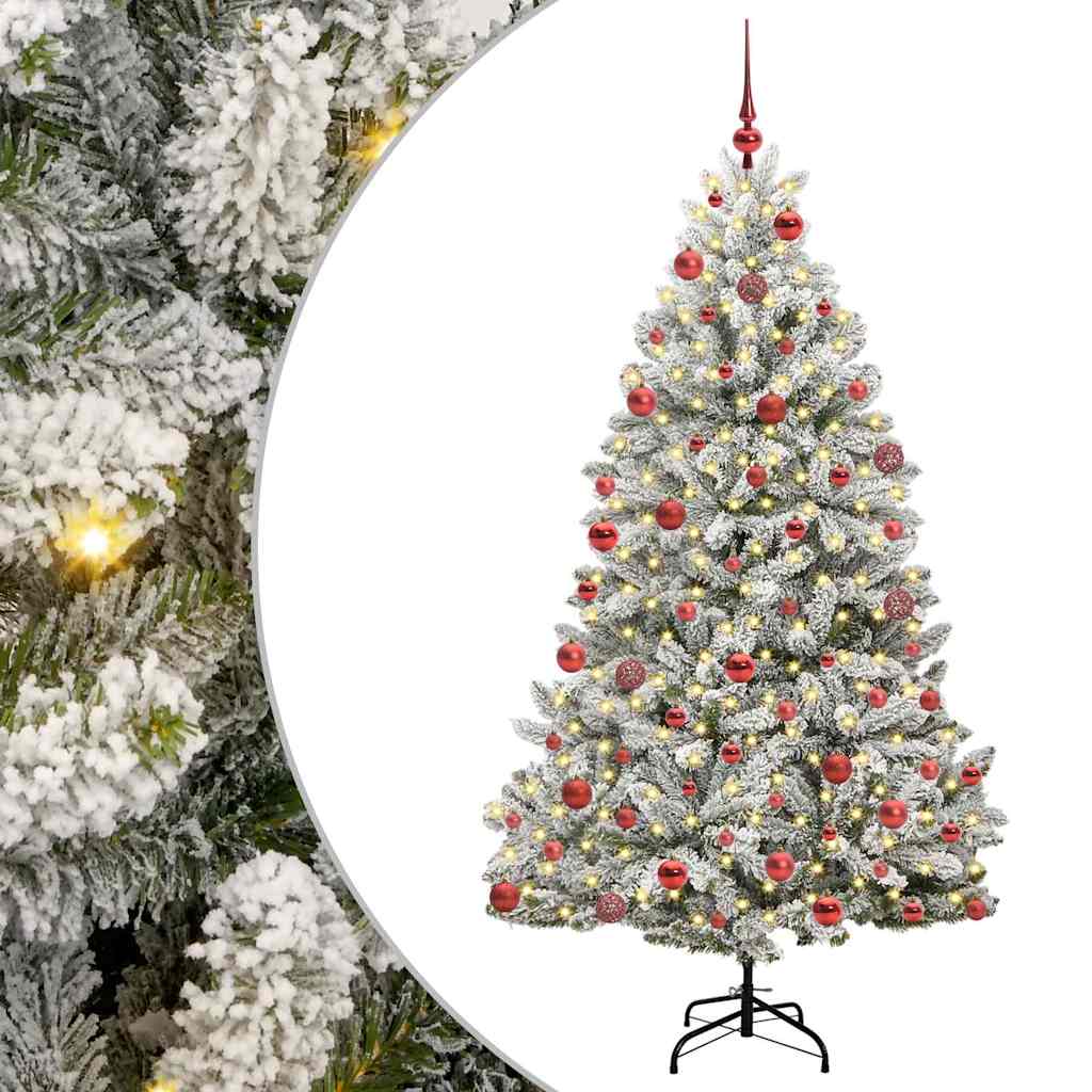 HKH Árvore de Natal Artificial Verde e Branco em Metal e PVC