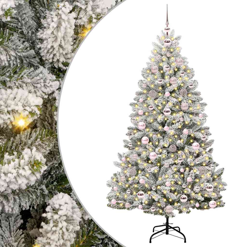 HKH Árvore de Natal Artificial Verde e Branco em Metal e PVC