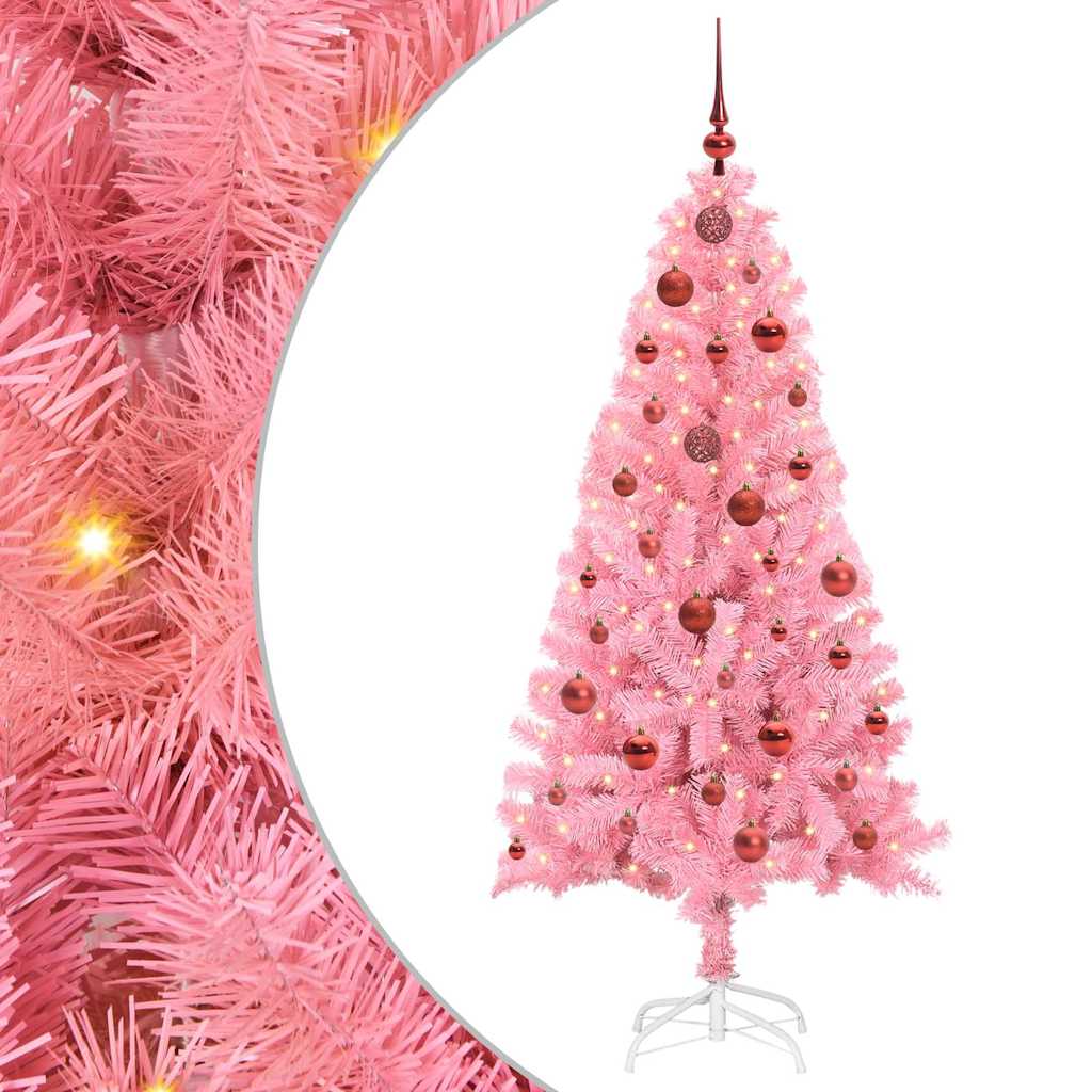 HKH Árvore de Natal com 150 Leds com Suporte Rosa em PVC