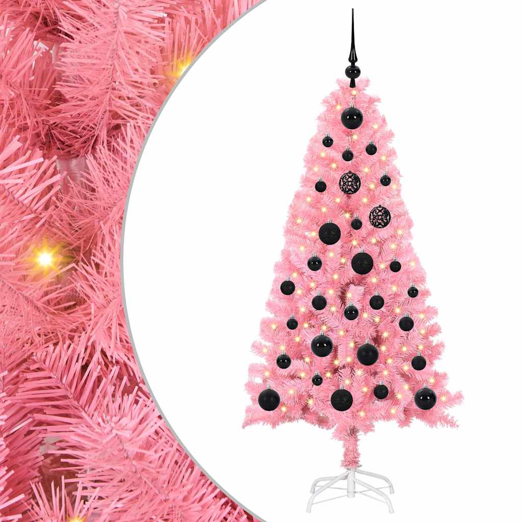 HKH Árvore de Natal com 150 Leds com Suporte Rosa em PVC