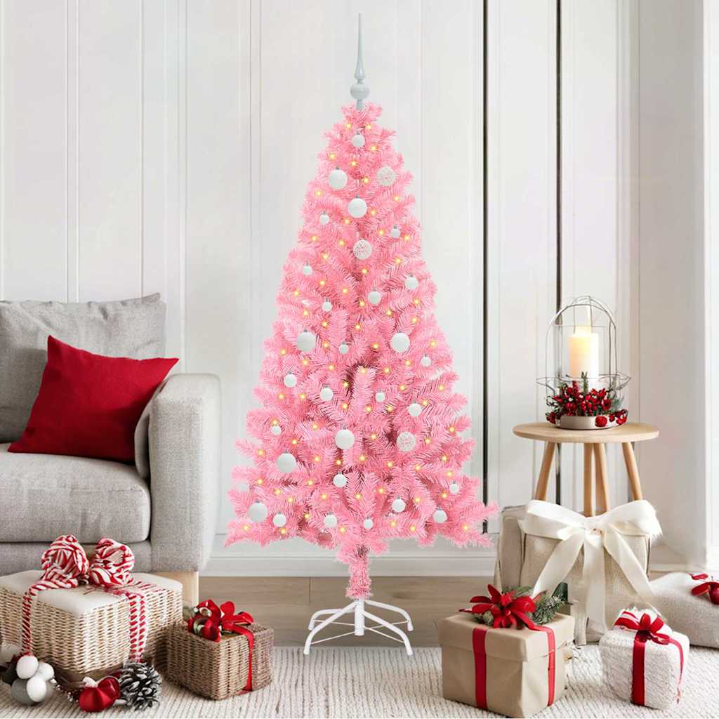HKH Árvore de Natal com 150 Leds com Suporte Rosa em PVC