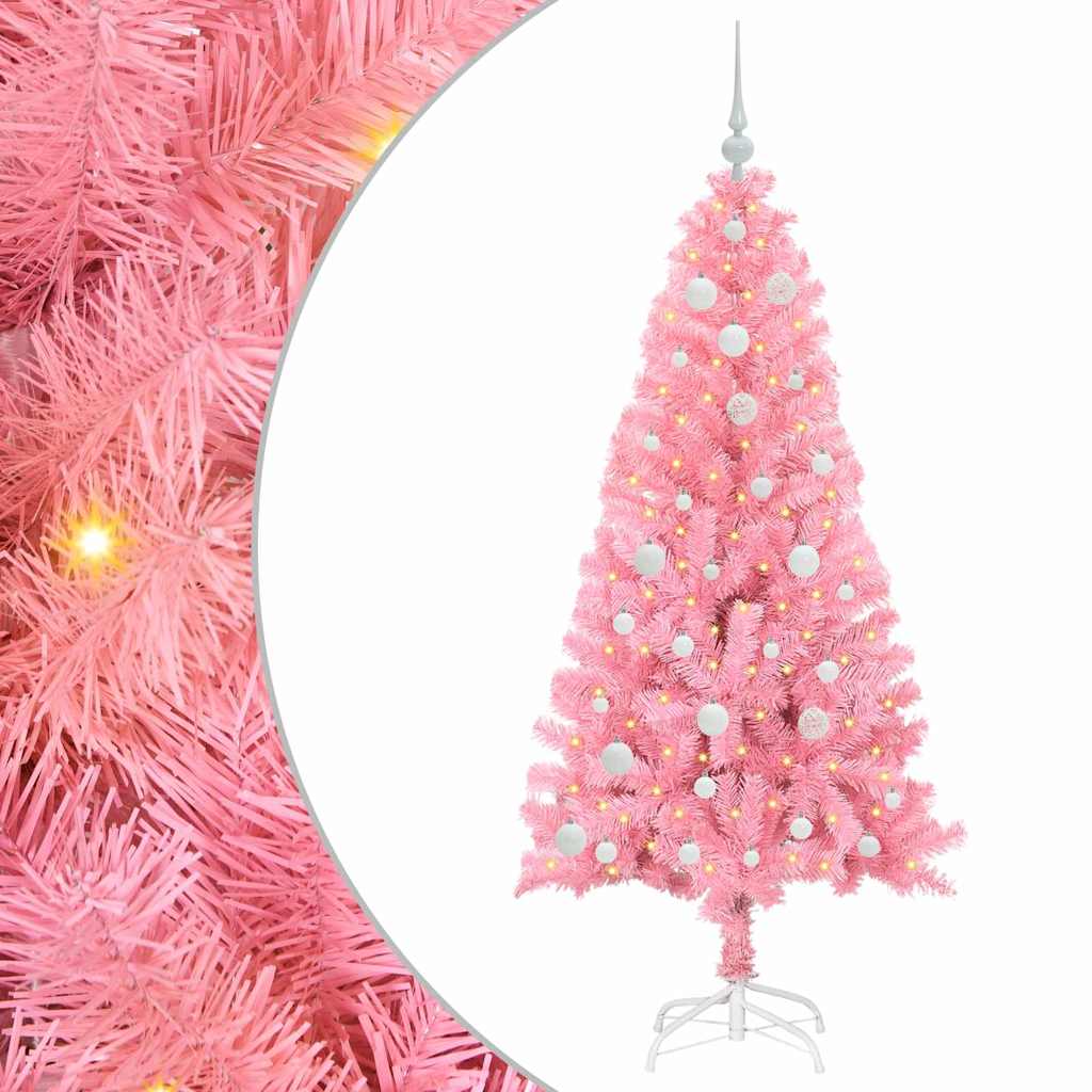 HKH Árvore de Natal com 150 Leds com Suporte Rosa em PVC