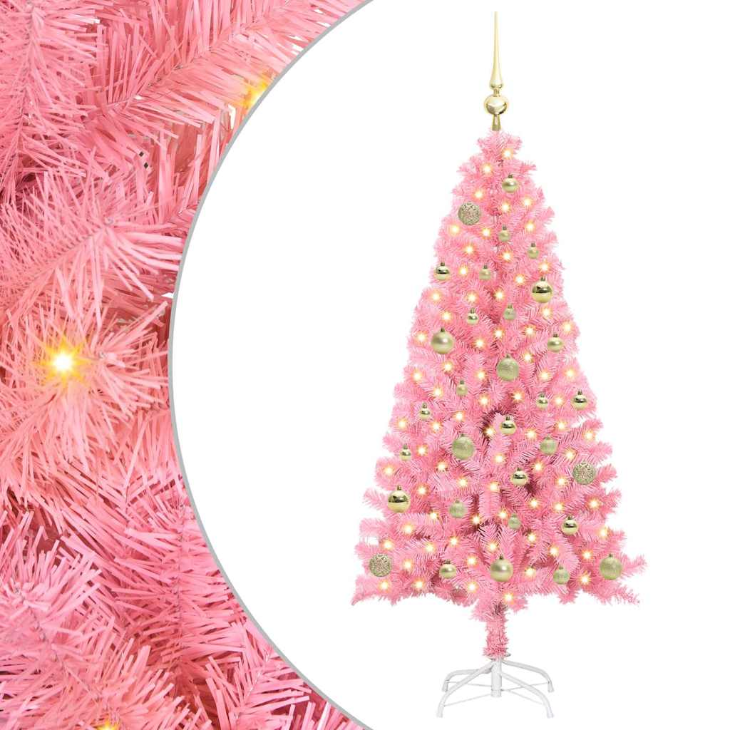 HKH Árvore de Natal com 150 Leds com Suporte Rosa em PVC