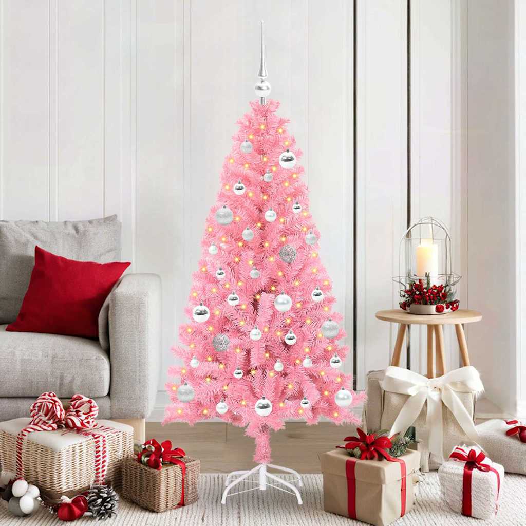 HKH Árvore de Natal com 150 Leds com Suporte Rosa em PVC