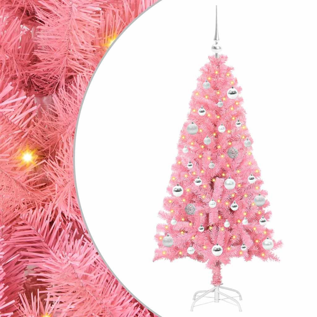 HKH Árvore de Natal com 150 Leds com Suporte Rosa em PVC