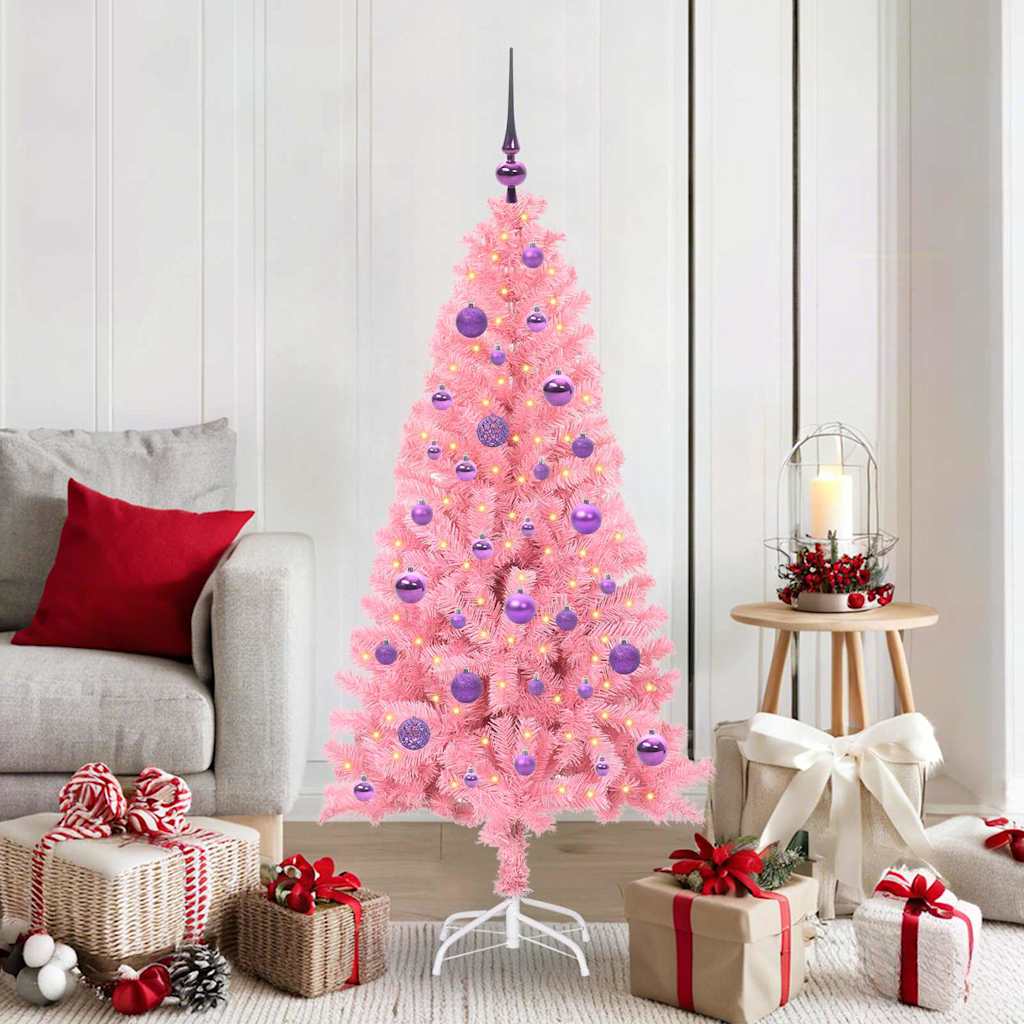 HKH Árvore de Natal com 150 Leds com Suporte Rosa em PVC