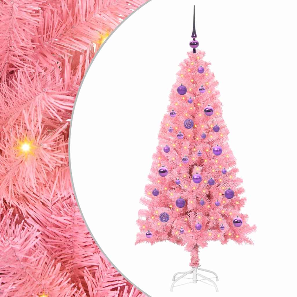 HKH Árvore de Natal com 150 Leds com Suporte Rosa em PVC