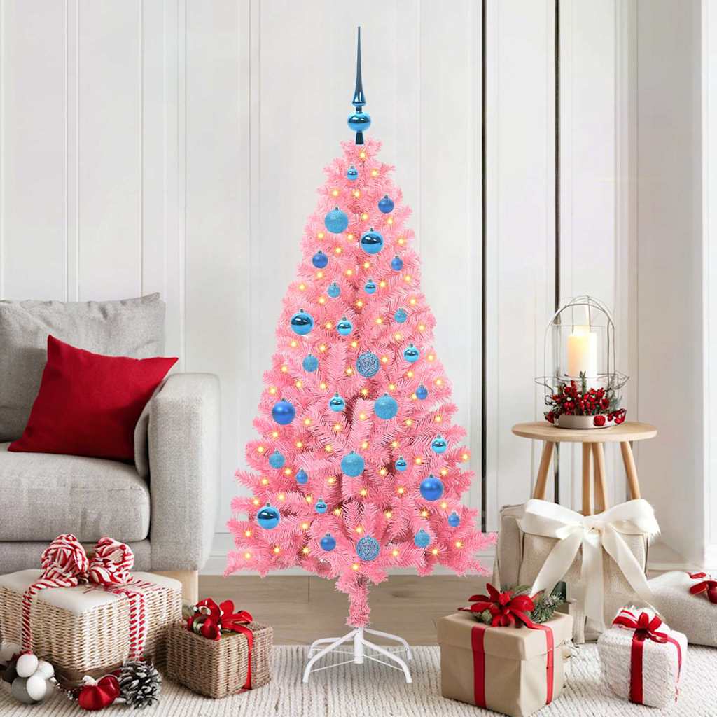 HKH Árvore de Natal com 150 Leds com Suporte Rosa em PVC
