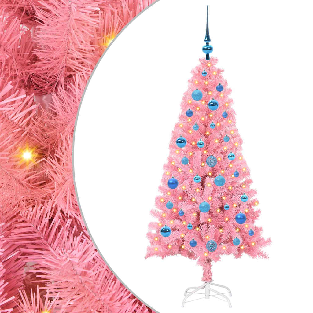 HKH Árvore de Natal com 150 Leds com Suporte Rosa em PVC