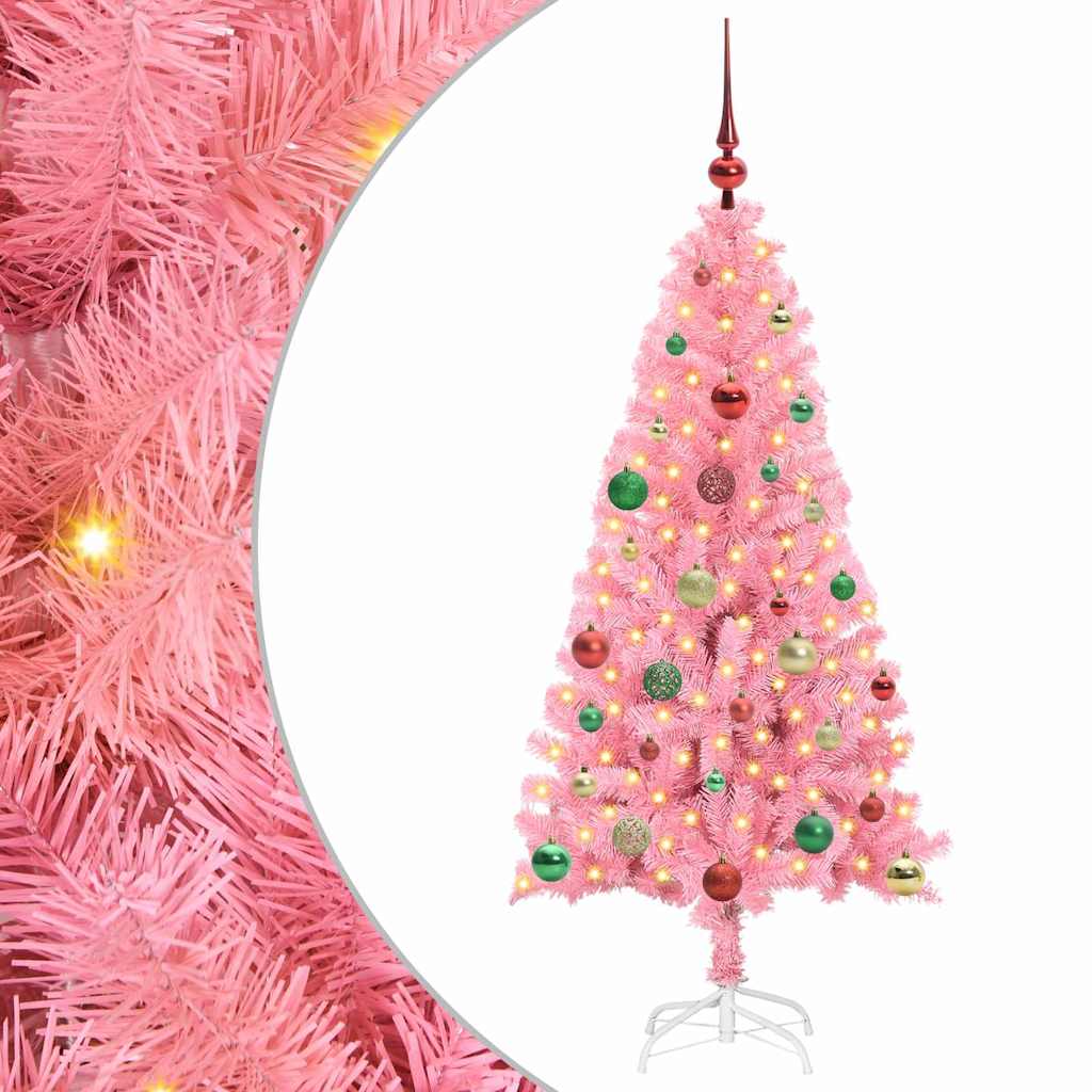 HKH Árvore de Natal com 150 Leds com Suporte Rosa em PVC