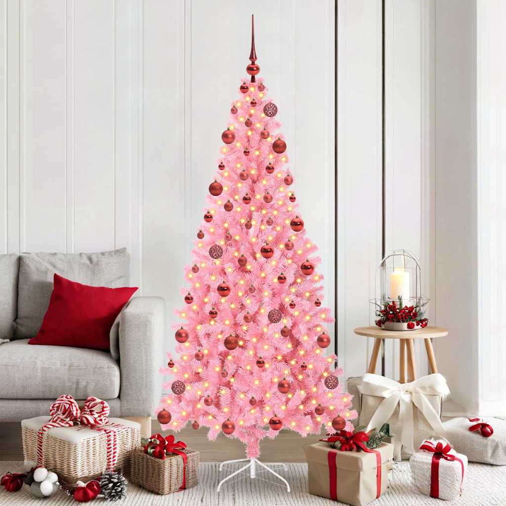 HKH Árvore de Natal com 300 Leds com Suporte Rosa em PVC
