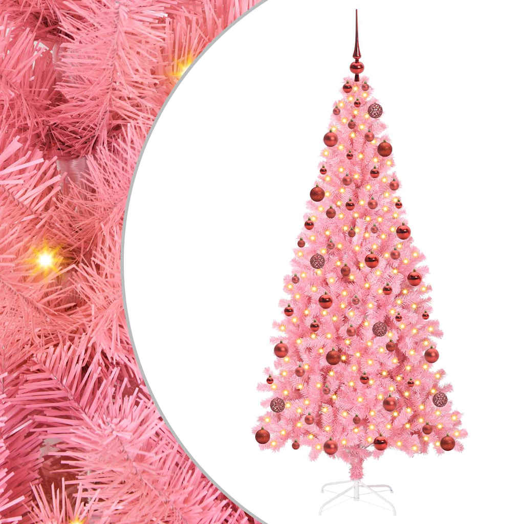 HKH Árvore de Natal com 300 Leds com Suporte Rosa em PVC