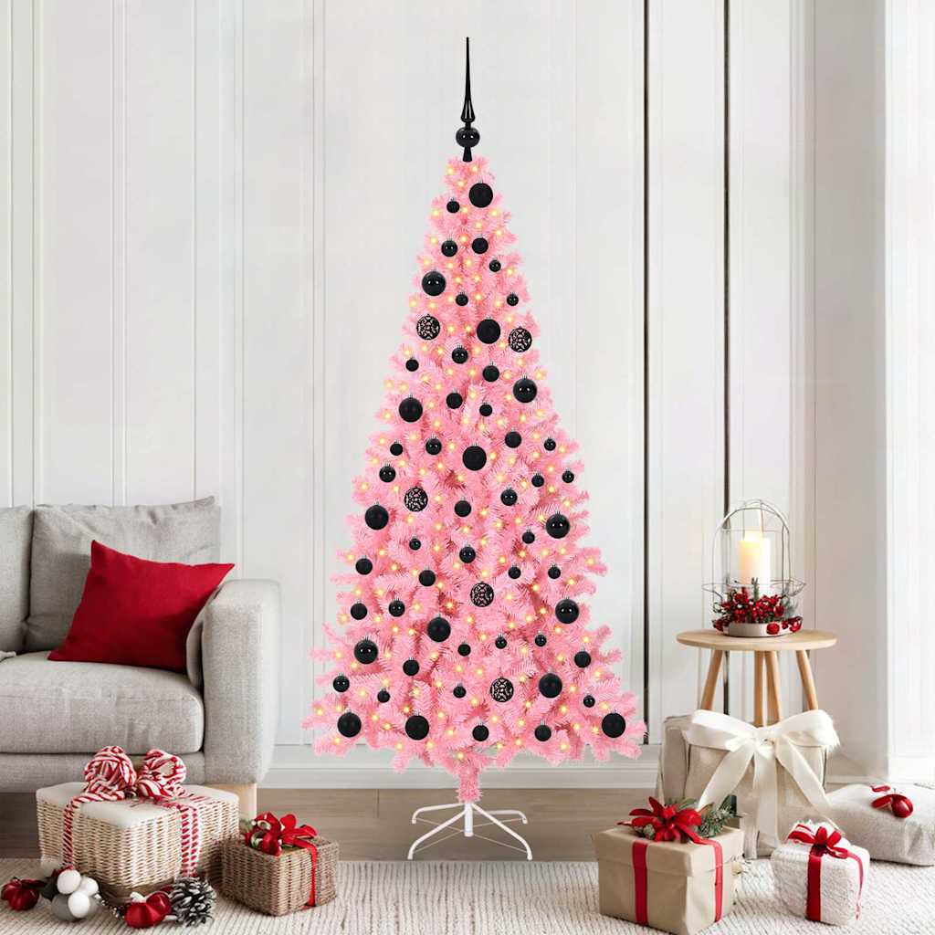 HKH Árvore de Natal com 300 Leds com Suporte Rosa em PVC