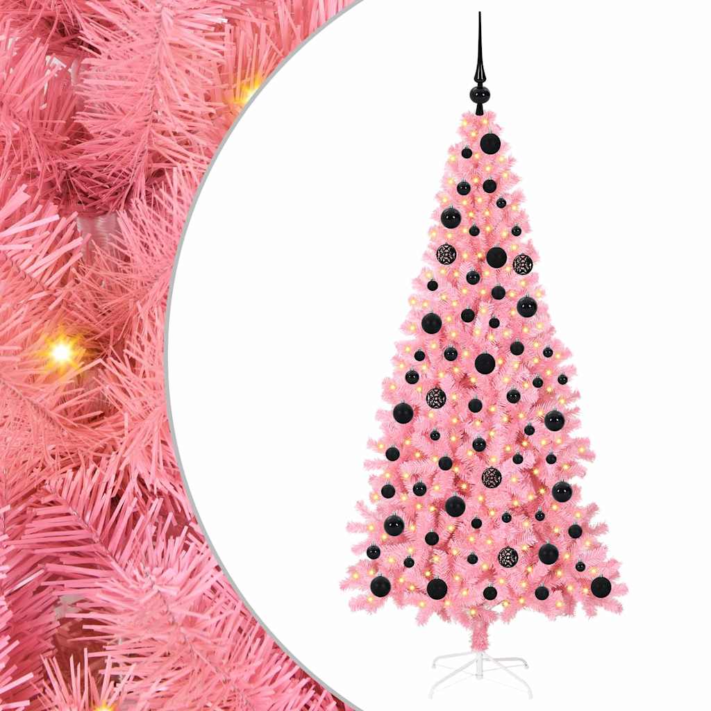 HKH Árvore de Natal com 300 Leds com Suporte Rosa em PVC