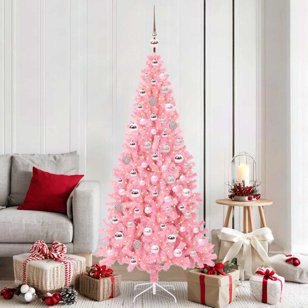 HKH Árvore de Natal com 300 Leds com Suporte Rosa em PVC