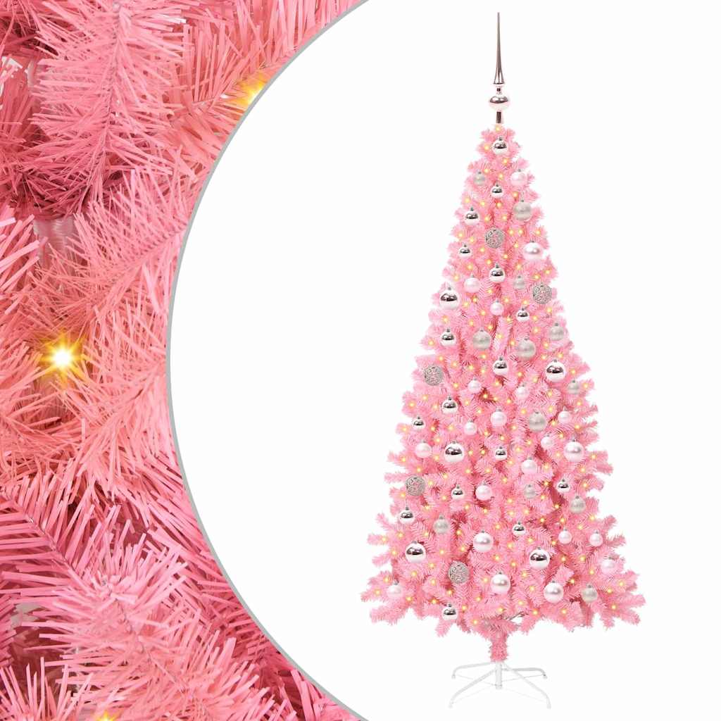 HKH Árvore de Natal com 300 Leds com Suporte Rosa em PVC