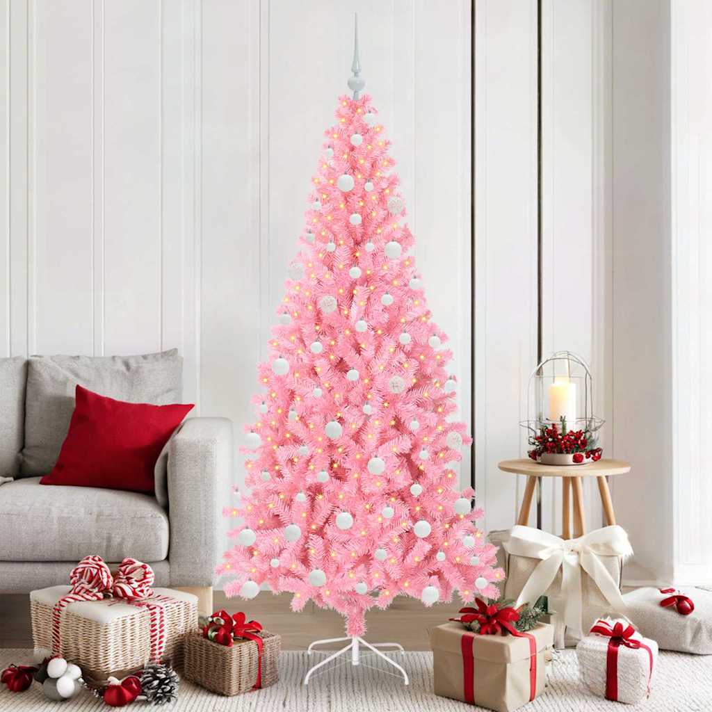 HKH Árvore de Natal com 300 Leds com Suporte Rosa em PVC