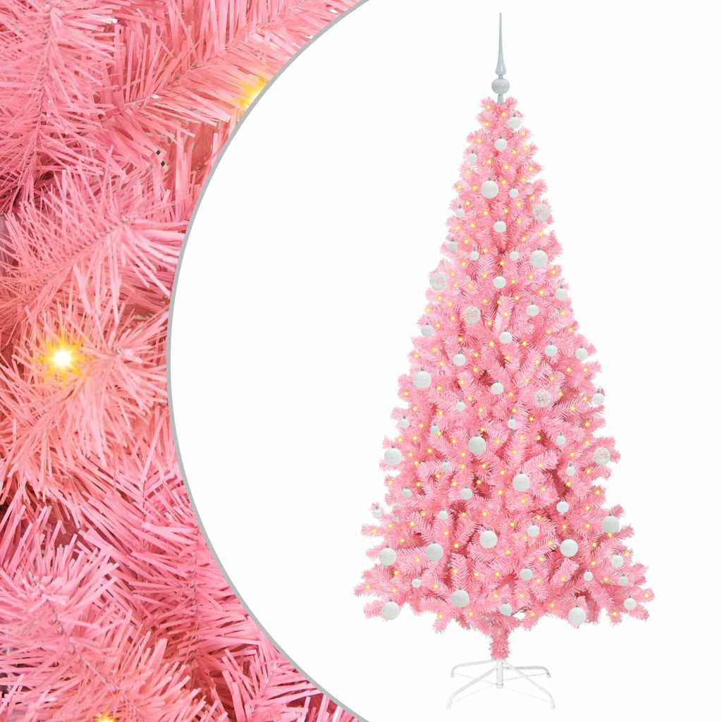 HKH Árvore de Natal com 300 Leds com Suporte Rosa em PVC