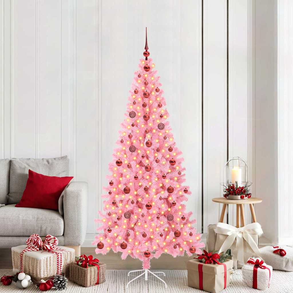 HKH Árvore de Natal com 300 Leds com Suporte Rosa em PVC