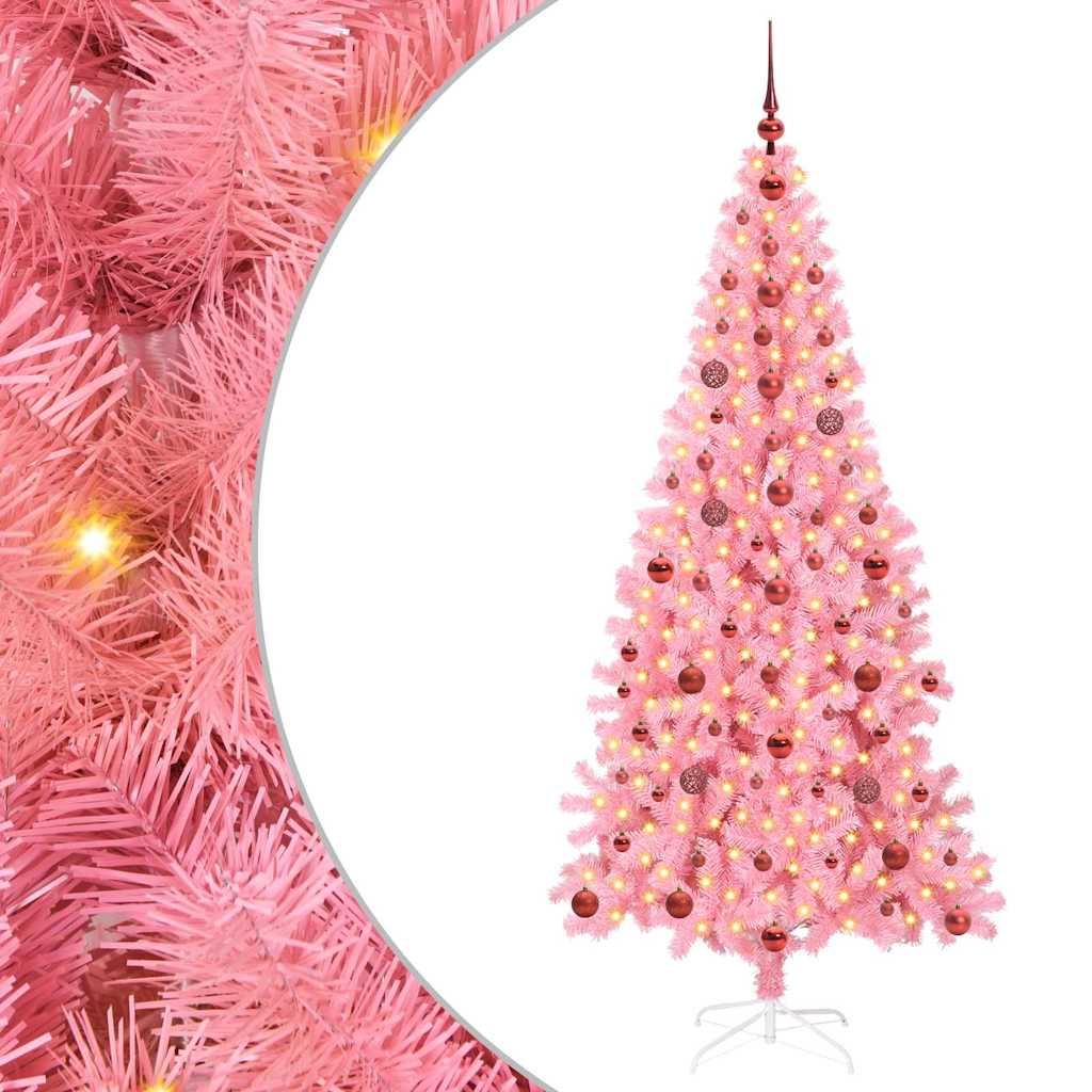 HKH Árvore de Natal com 300 Leds com Suporte Rosa em PVC