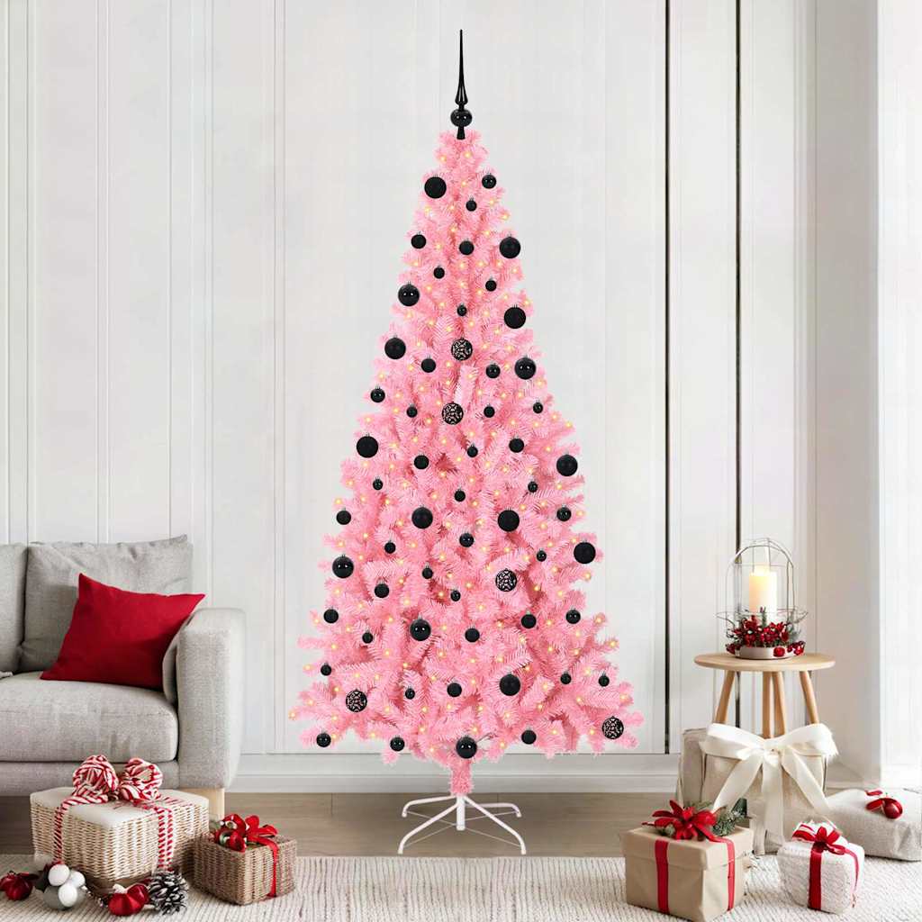 HKH Árvore de Natal com 300 Leds com Suporte Rosa em PVC