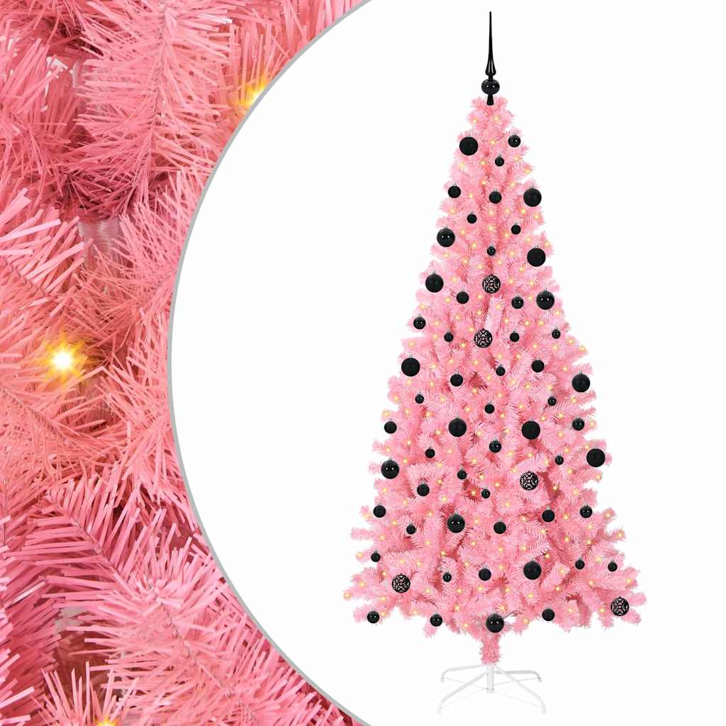 HKH Árvore de Natal com 300 Leds com Suporte Rosa em PVC