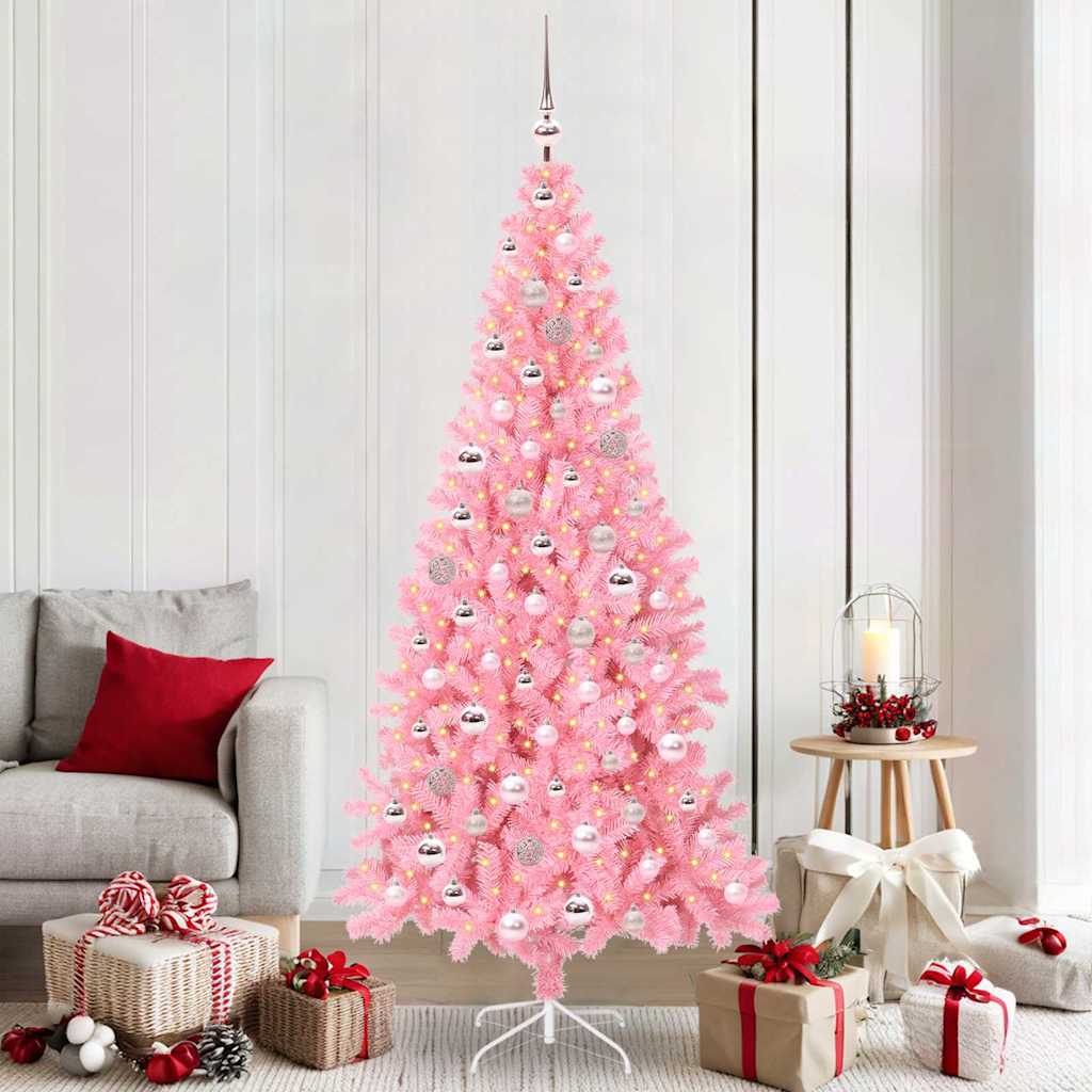 HKH Árvore de Natal com 300 Leds com Suporte Rosa em PVC