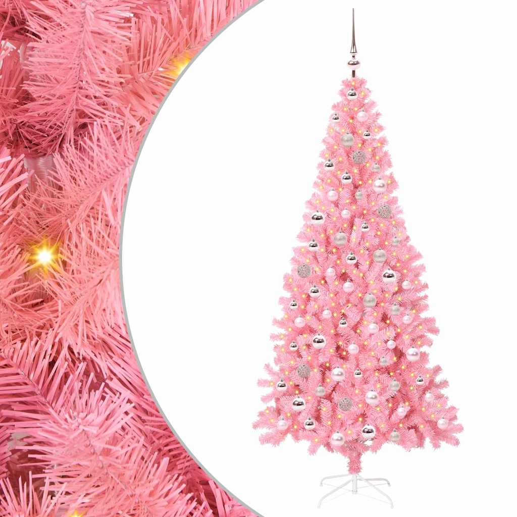 HKH Árvore de Natal com 300 Leds com Suporte Rosa em PVC