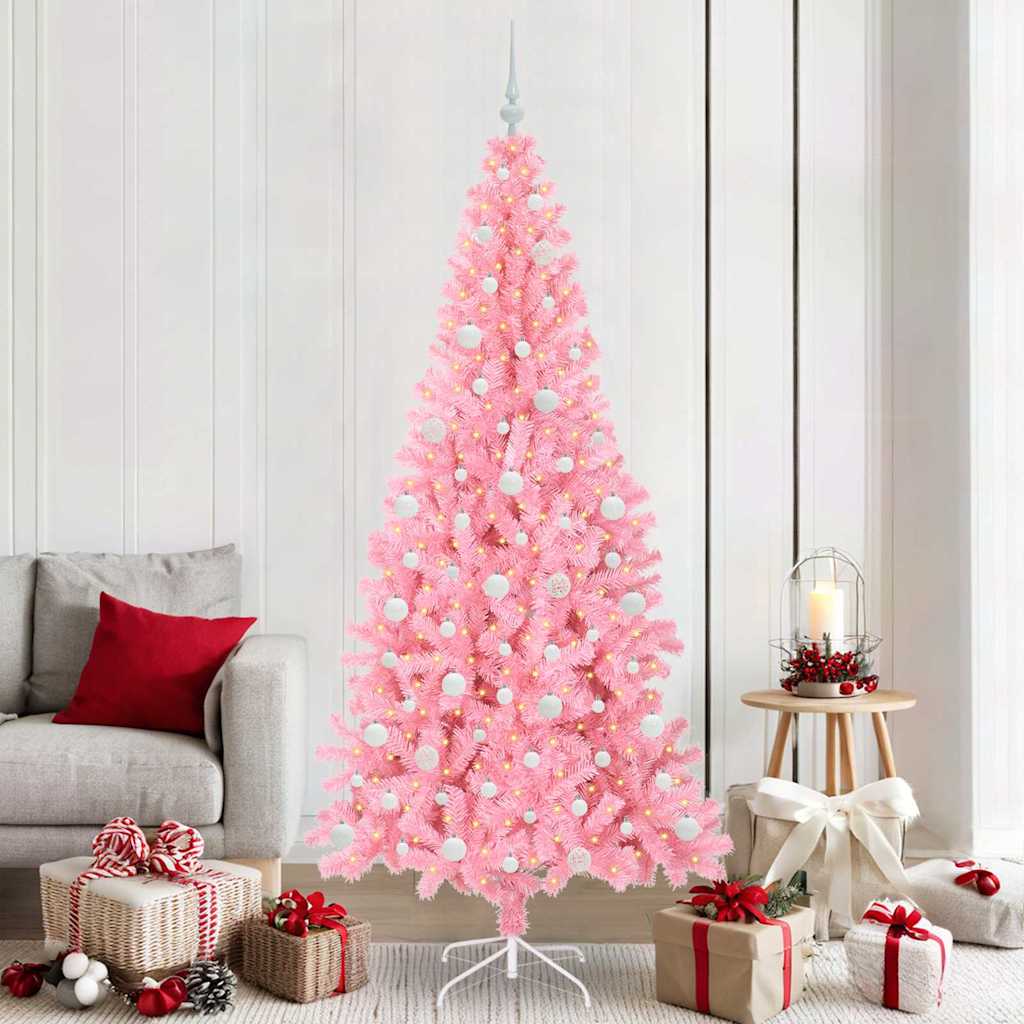 HKH Árvore de Natal com 300 Leds com Suporte Rosa em PVC