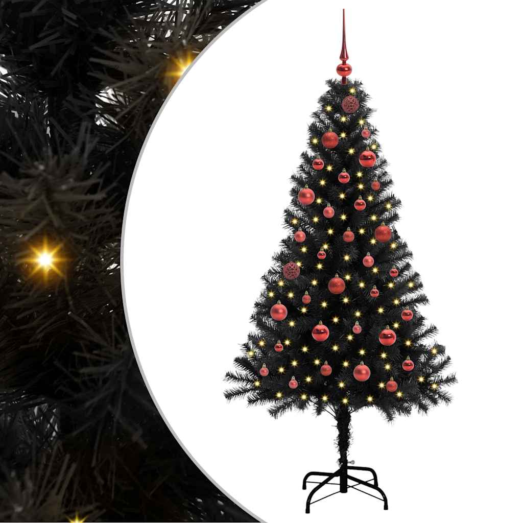 HKH Árvore de Natal com 150 Leds com Suporte Preto em PVC