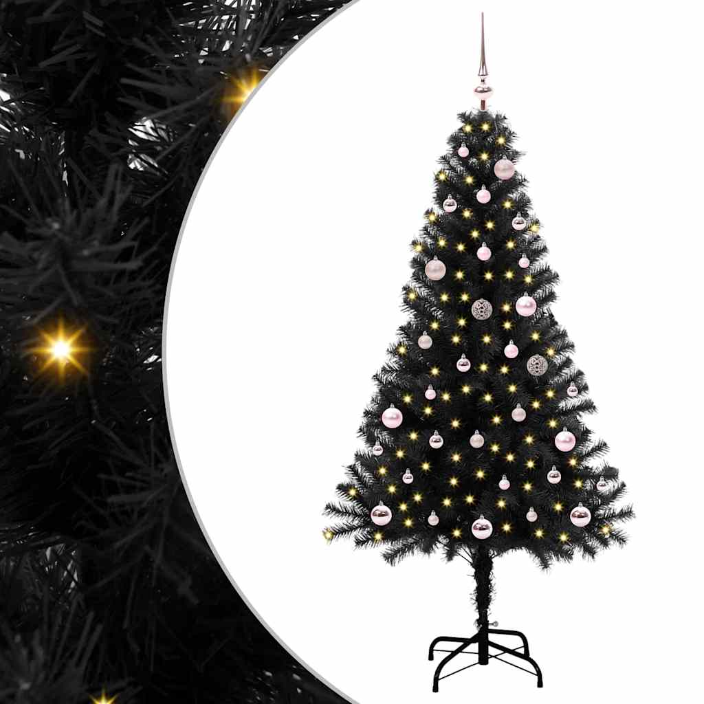 HKH Árvore de Natal com 150 Leds com Suporte Preto em PVC