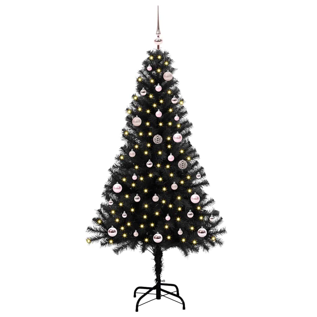HKH Árvore de Natal com 150 Leds com Suporte Preto em PVC