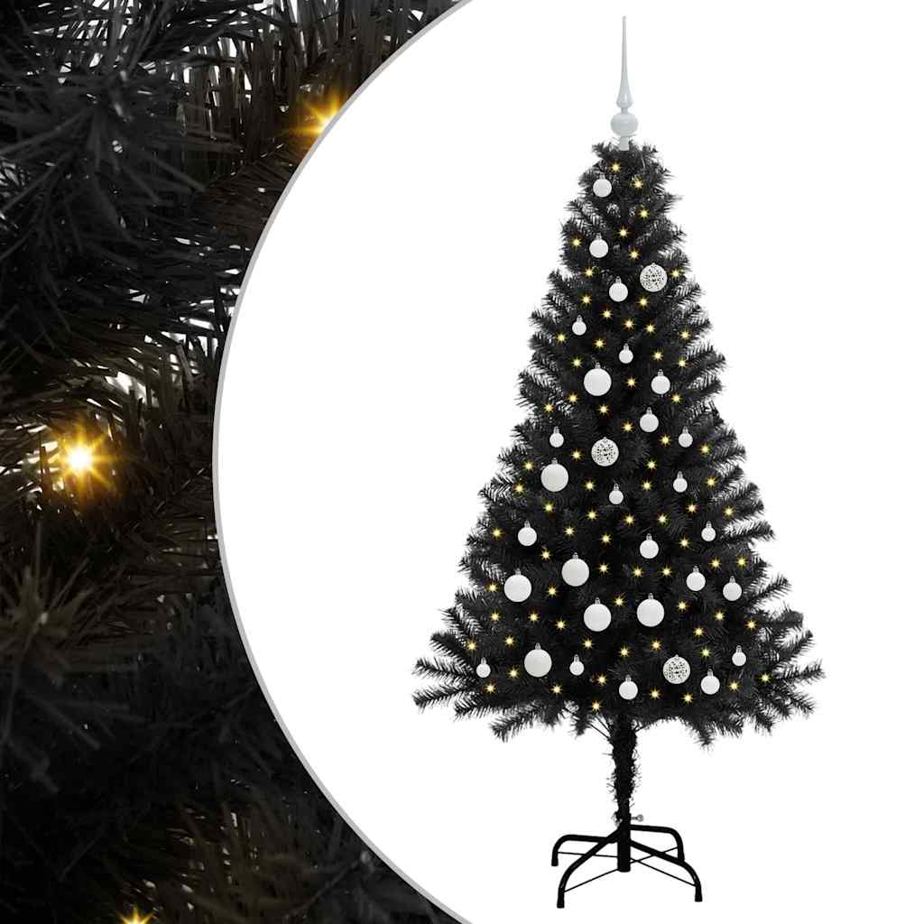 HKH Árvore de Natal com 150 Leds com Suporte Preto em PVC